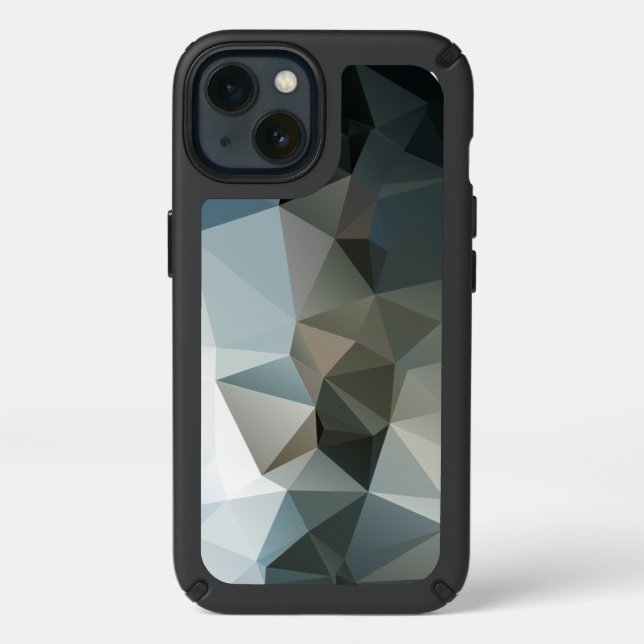 Blues and Blacks Abstract Pyramid Art Speck iPhone 13 Case (Front)
