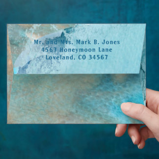 Blues and Earth Tones Abstract Watercolor Envelope