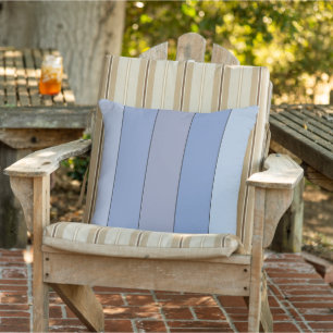 Blues And Grays Color Stripes On Watercolor Paper Outdoor Pillow