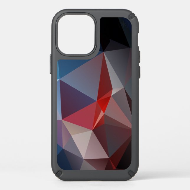 Blues and Reds Abstract Pyramid Art Speck iPhone 12 Case (Front)