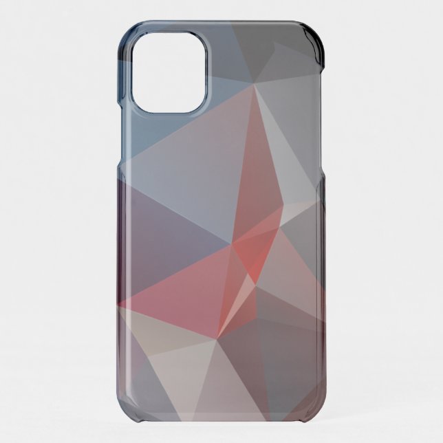 Blues and Reds Abstract Pyramid Art Uncommon iPhon iPhone Case (Back)