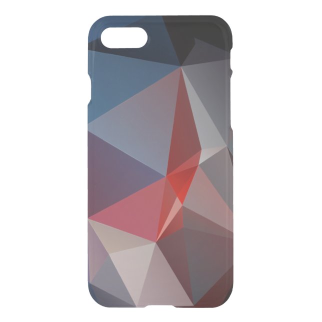 Blues and Reds Abstract Pyramid Art Uncommon iPhone Case (Back)