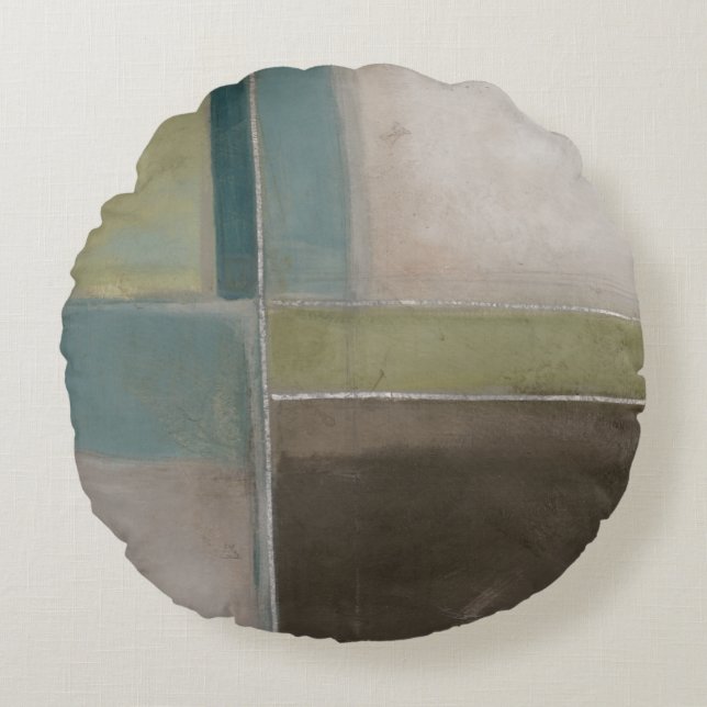 Blues at Dusk II Round Pillow (Front)