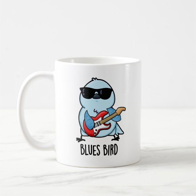 Blues Bird Funny Bluebird Pun  Coffee Mug (Left)