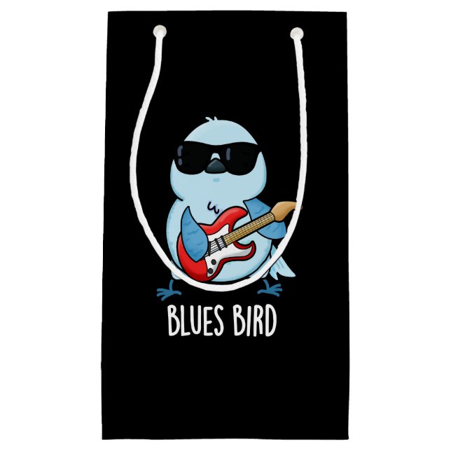 Blues Bird Funny Bluebird Pun Dark BG Small Gift Bag (Front)