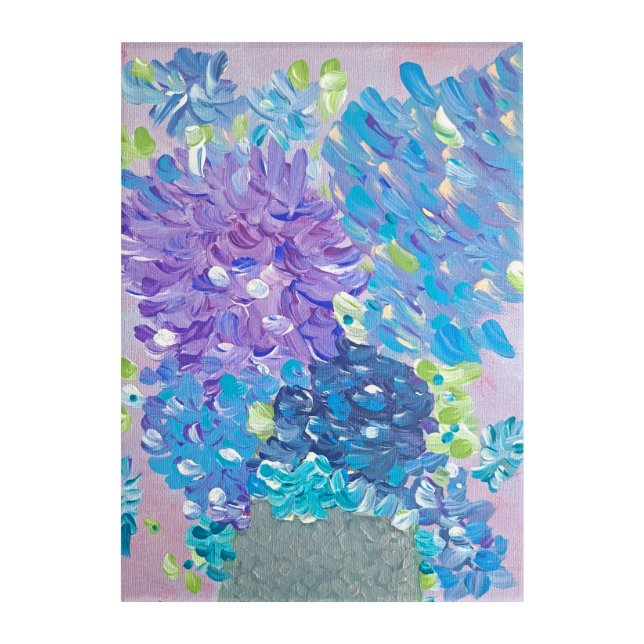 Blues Blossom Acrylic Wall Art (Front)