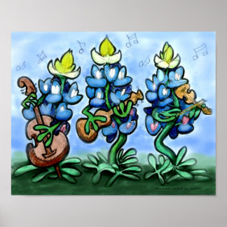 Blues Bonnets Poster