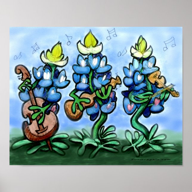 Blues Bonnets Poster (Front)