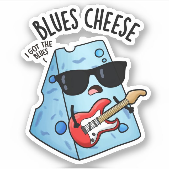 Blues Cheese Funny Food Pun  Sticker (Front)