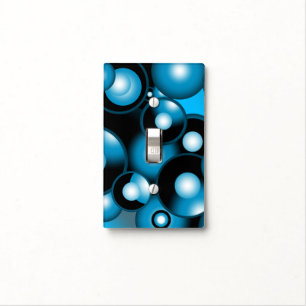 Blues Concentric Circle Orbital Abstract Art Light Switch Cover