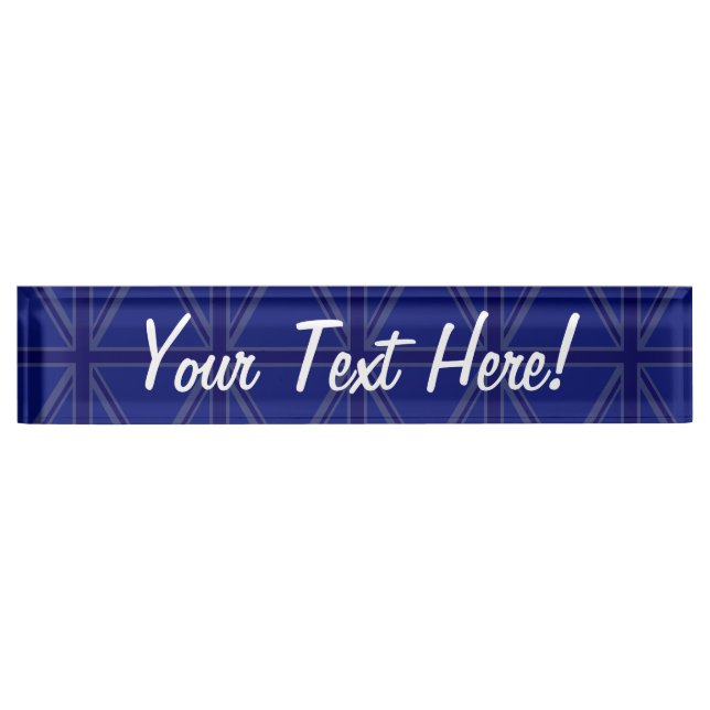 Blues for a Union Jack British Flag Desk Name Plate (Front)