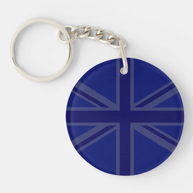 Blues for a Union Jack British Flag To Customize Keychain (Front)