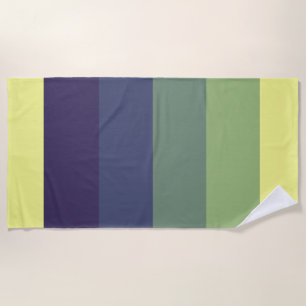 Blues + Greens Color Block Stripe Beach Towel