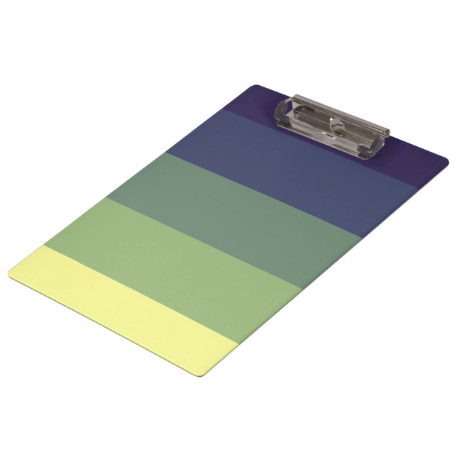 Blues + Greens Color Block Stripe Clipboard (Angled)