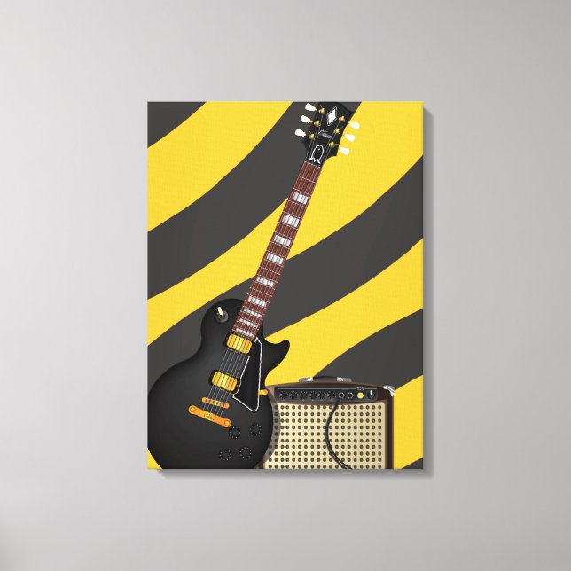Blues Guitar cartoon Canvas Print (Front)