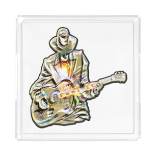 Blues Guitarist – Feel the Music Art Acrylic Tray