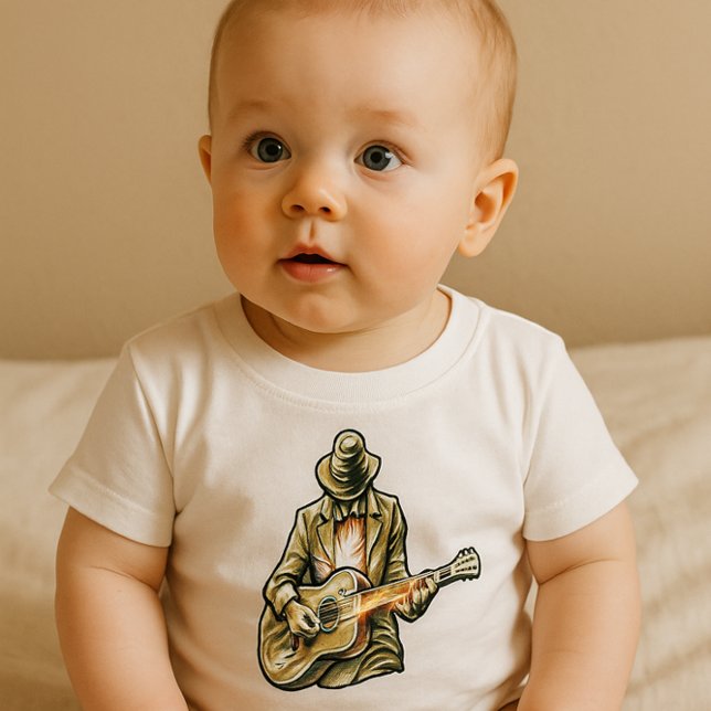 Blues Guitarist – Feel the Music Art Baby T-Shirt (Creator Uploaded)