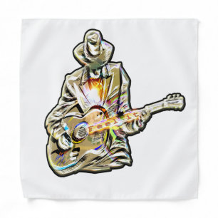Blues Guitarist – Feel the Music Art Bandana