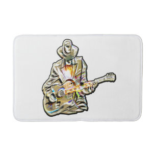 Blues Guitarist – Feel the Music Art Bath Mat