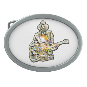 Blues Guitarist – Feel the Music Art Belt Buckle