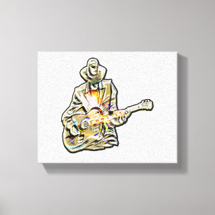 Blues Guitarist – Feel the Music Art Canvas Print