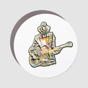 Blues Guitarist – Feel the Music Art Car Magnet