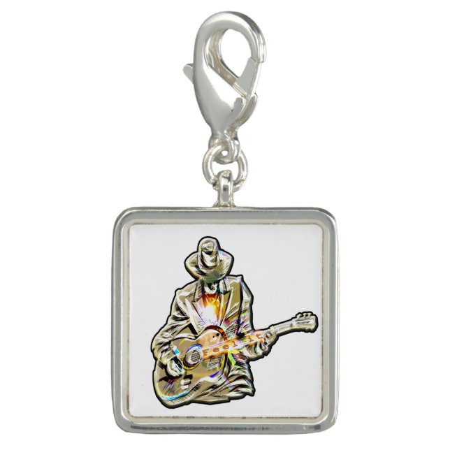 Blues Guitarist – Feel the Music Art Charm (Front)