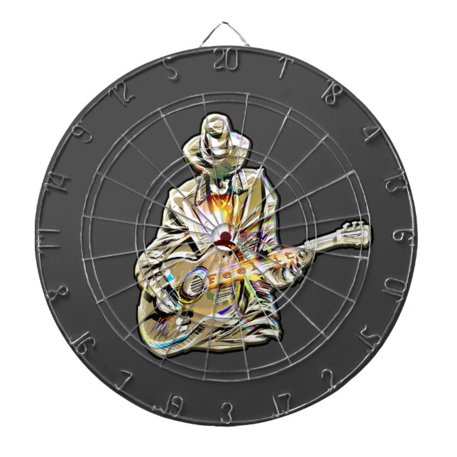 Blues Guitarist – Feel the Music Art Dart Board (Front)