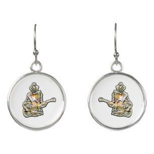 Blues Guitarist – Feel the Music Art Earrings