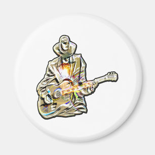 Blues Guitarist – Feel the Music Art Magnet