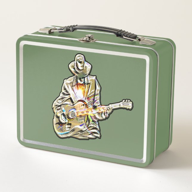 Blues Guitarist – Feel the Music Art Metal Lunch Box (Front)