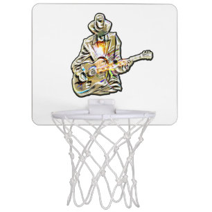 Blues Guitarist – Feel the Music Art Mini Basketball Hoop