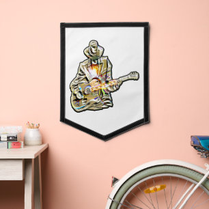 Blues Guitarist – Feel the Music Art Pennant