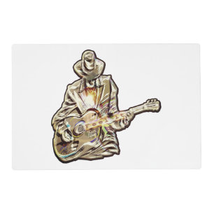 Blues Guitarist – Feel the Music Art Placemat