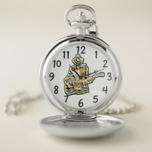 Blues Guitarist – Feel the Music Art Pocket Watch