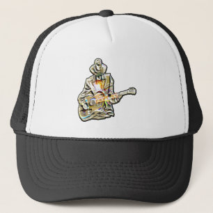 Blues Guitarist – Feel the Music Art Trucker Hat