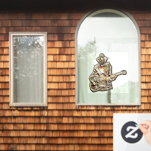 Blues Guitarist – Feel the Music Art Window Cling
