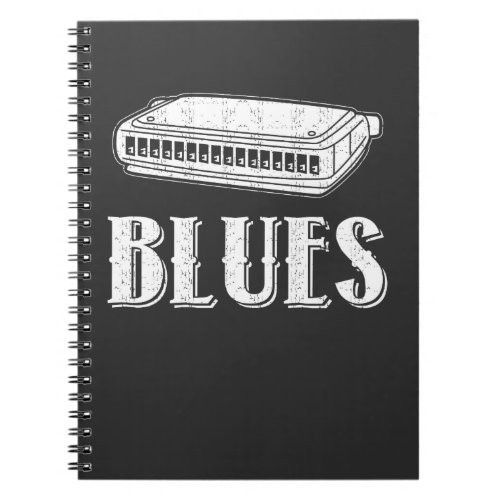 Blues Harmonica Gift _ Retro Graphic Notebook