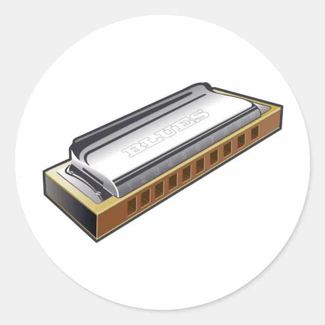 Blues Harmonica - Sticker | Zazzle
