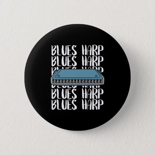 Blues Harp Harmonica Music Sound Instrument Gift Button
