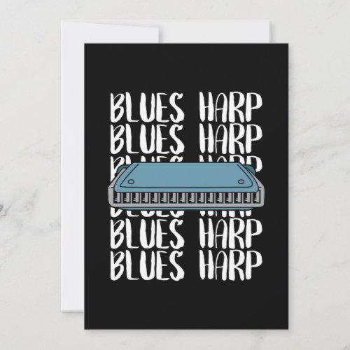 Blues Harp Harmonica Music Sound Instrument Gift Invitation