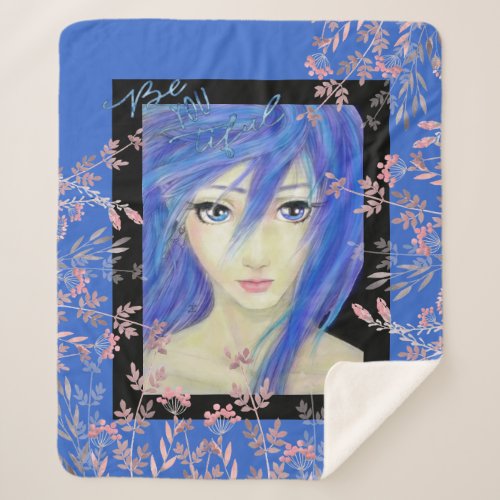 Blues Have It Original Anime Character Sherpa Blanket
