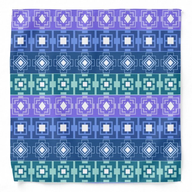 Blues Hip Aztec Pattern Bandana (Front)