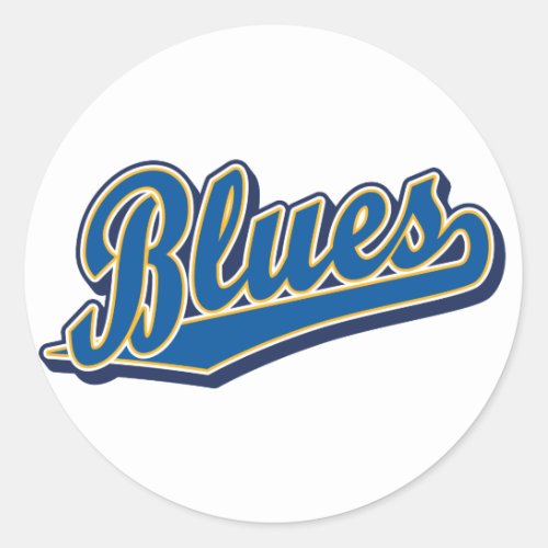 Blues in Blue and Gold Classic Round Sticker