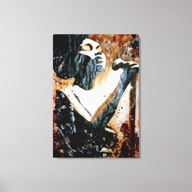 Blues In Brown on Stretched Canvas Print (Front)