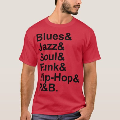 Blues Jazz Soul Funk Hip Hop RB  T_Shirt