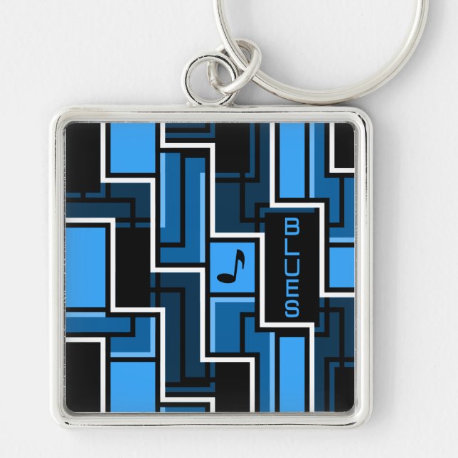 Blues key chain, premium large keychain (Front)