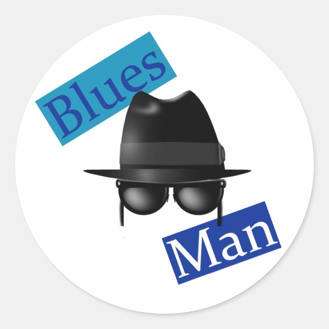 Blues Man Classic Round Sticker (Front)