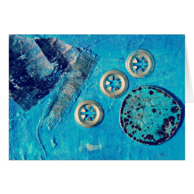 Blues Mixed Media Collage Cards (Front Horizontal)