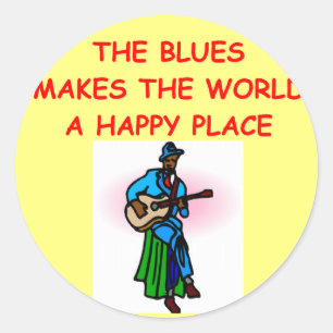 blues music classic round sticker